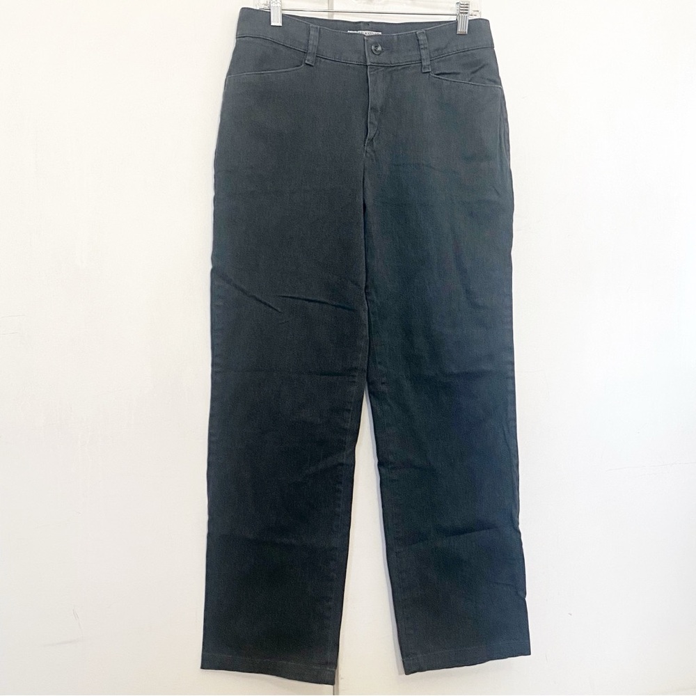 Lee Relaxed Gray Fit Denim High Rise Straight Leg Jeans Pants 10 Long